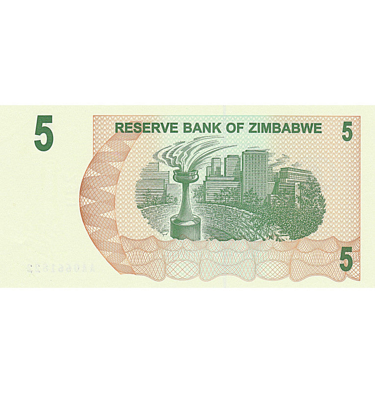 Zimbabwe 5 Dollars 2006 Pick 38